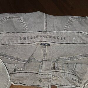 American Eagle Men's Gray Denim Stretch 5-Pocket Jeans Solid Light Wash